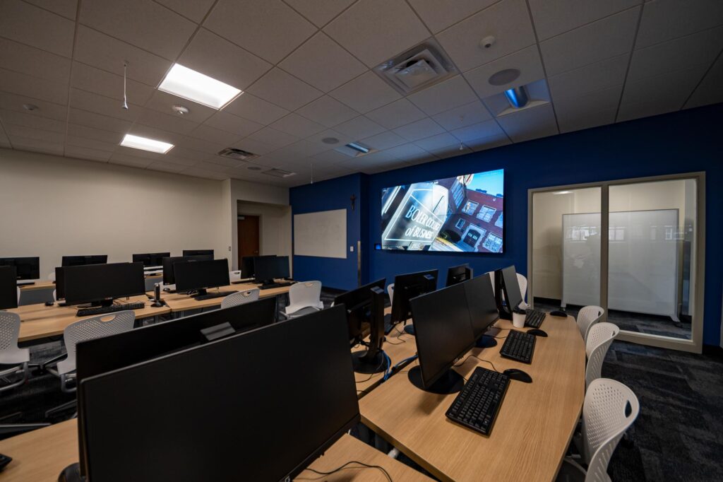 LG Video wall installed by Crescent Digital at a classroom in Boler College of Business at JCU LG Video wall installed by Crescent Digital at a classroom in Boler College of Business at JCU