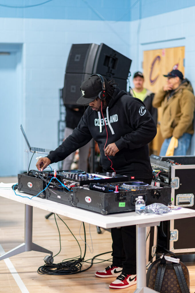 DJ Steph Floss on the boards putting on a great show for the Boys and Girls Club of Cleveland