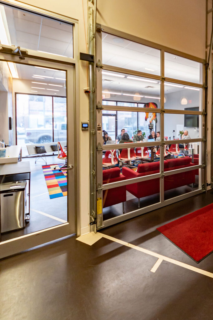 LG Digital display, Logitech rally bar installed in Destination Cleveland conference room